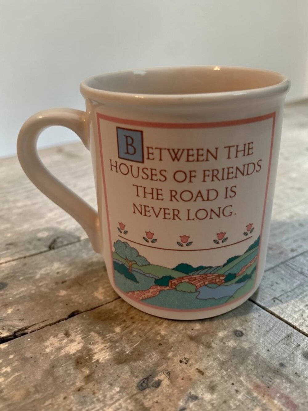 Hallmark Mug Mates Ceramic Coffee Cup 1985 "Houses Of Friends" Made In Japan